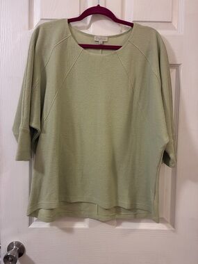 Chenault Pale Green Textured Boxy Pullover
